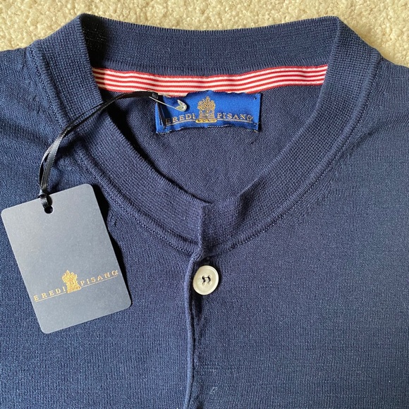 Eredi Pisano navy blue cotton cardigan medium - Picture 4 of 8